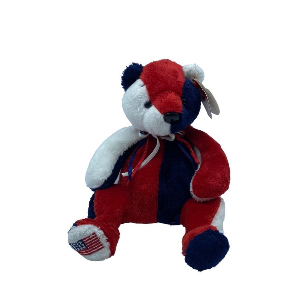 Vintage TY Beanie Baby Patriot the USA Patriotic Teddy Bear Stuffed Animal Plush
